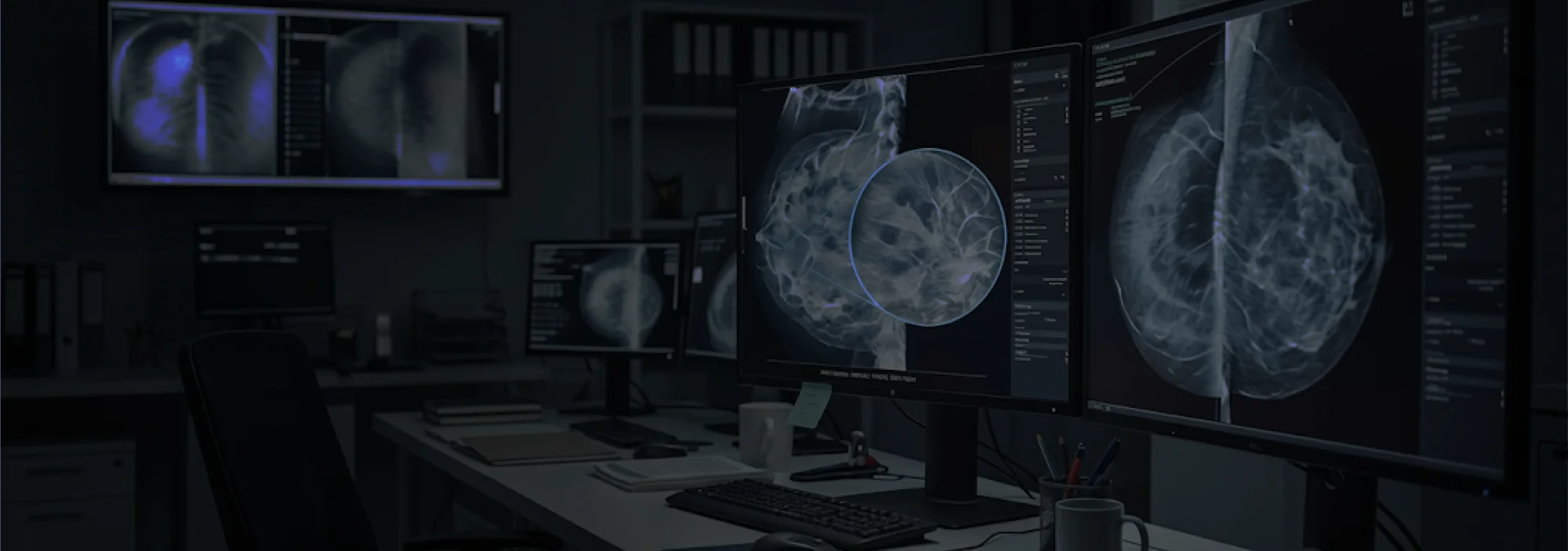 Breast screening room — mammography equipment in clinical setting